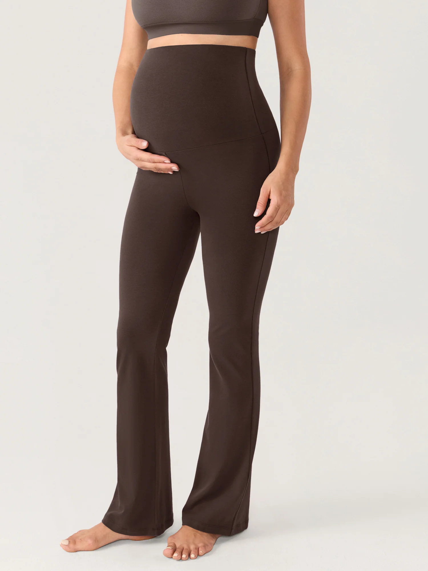 Cotton Foldover Maternity Flare Pants 30.5" - Image 10