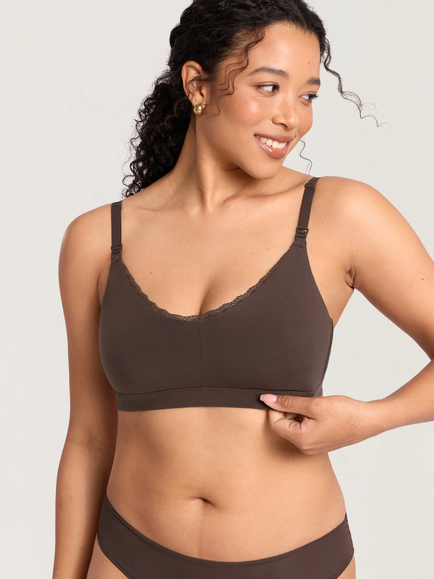 Cotton Lace Trim Nursing Bralette - Image 9