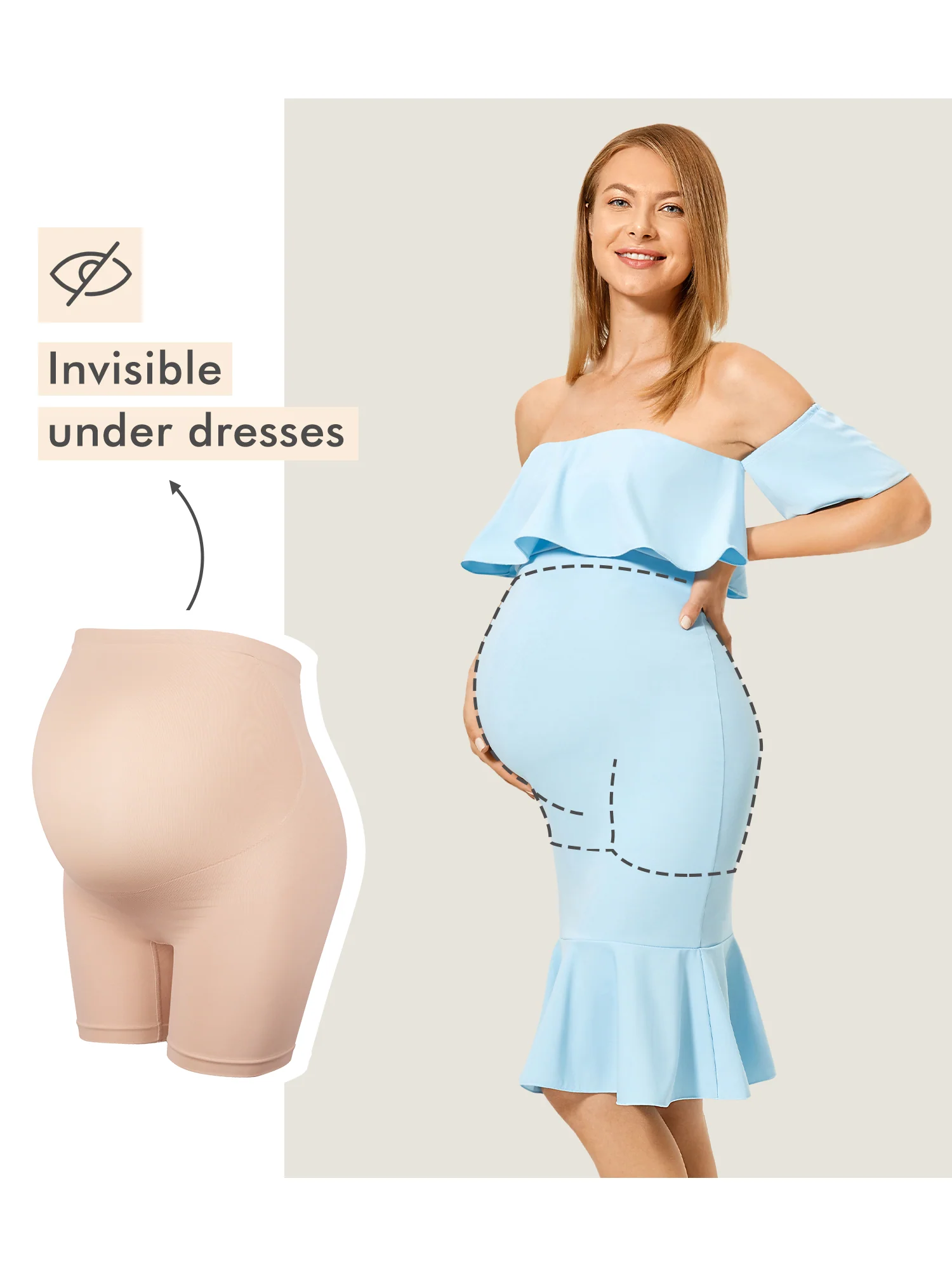 High Waist Shapewear Maternity Shorts|Seamless - Image 22