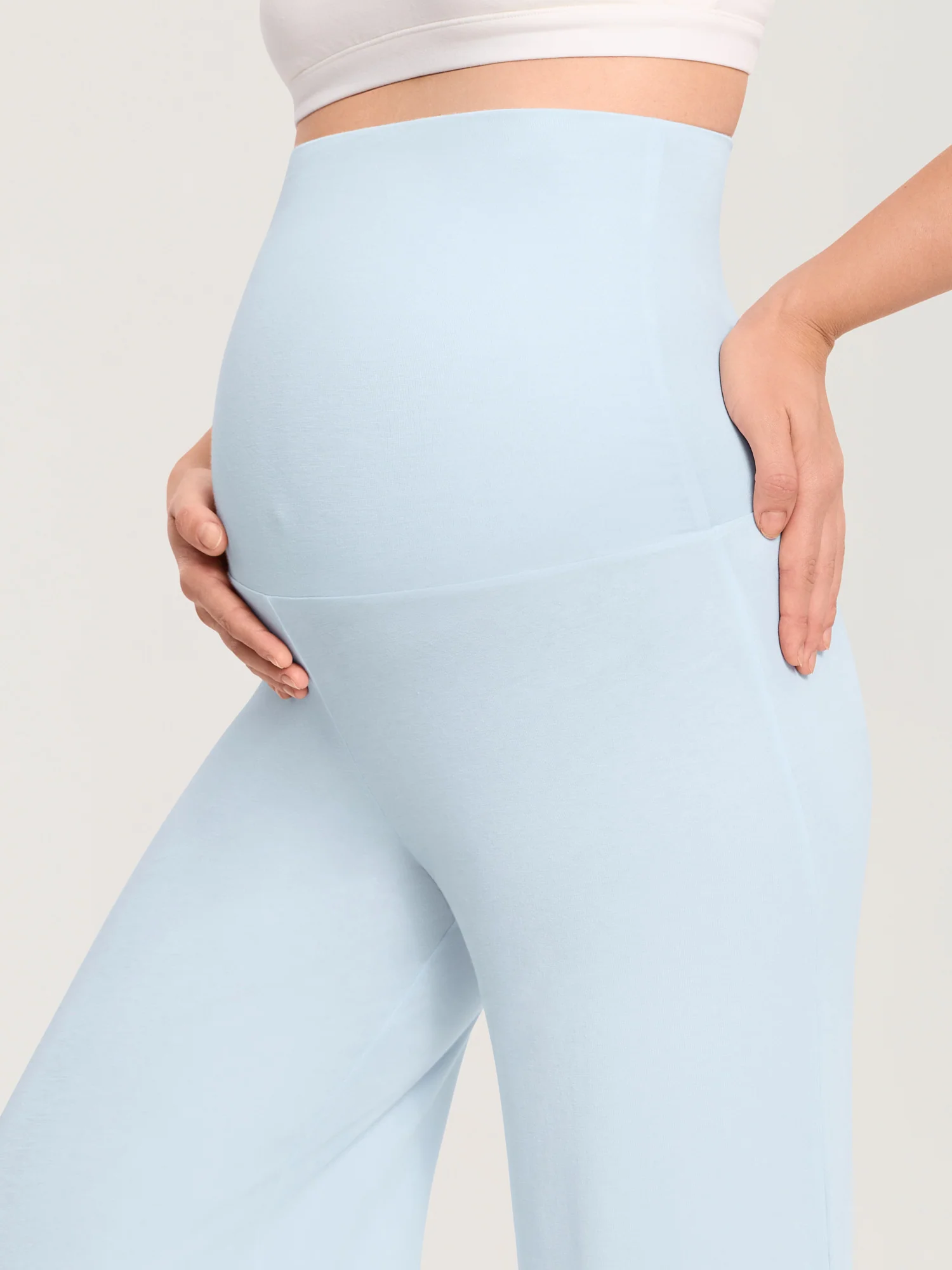 Modal Cotton Foldover Wide-Leg Pants 28.5" - Image 3